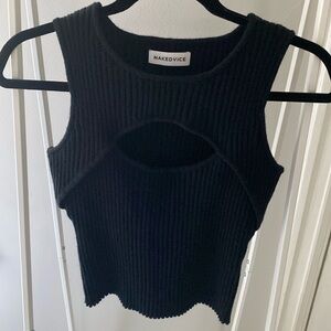 Nakedvice Black Cutoff Sweater Tee Size M